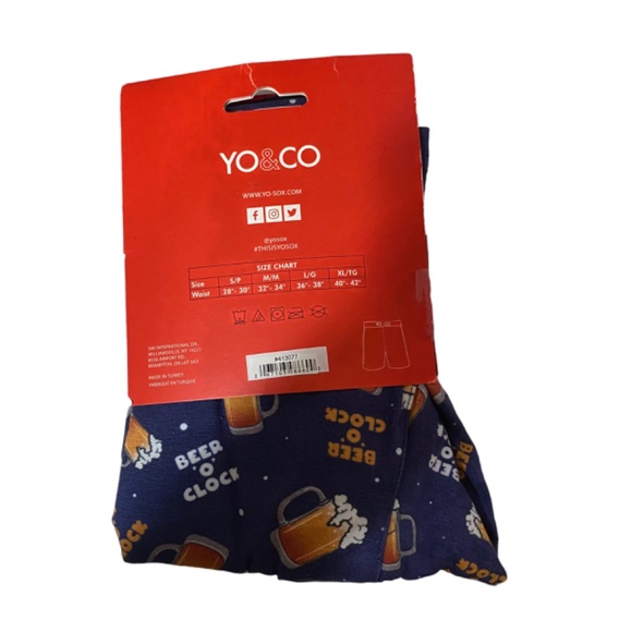 Mens Yo And Co Boxers Beer O Clock - Size M Navy Graphic Stretch Breathable New - Picture 5 of 11